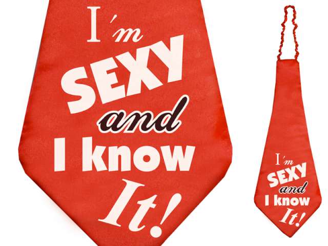 Krawat "Im sexy and I know it!", 59 cm