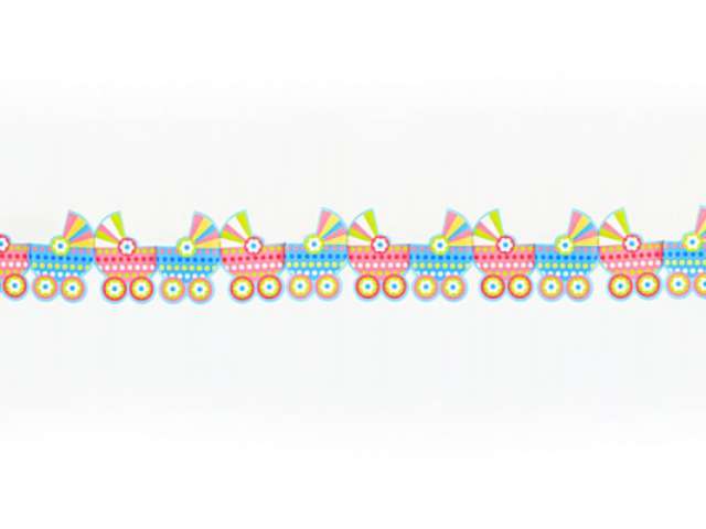 Girlanda bibułowa "Wózeczki", 14x300 cm