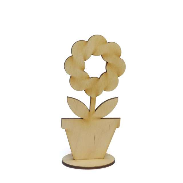 Dekoracja drewniana 3D "Kwiatek 5", 66x140 mm
