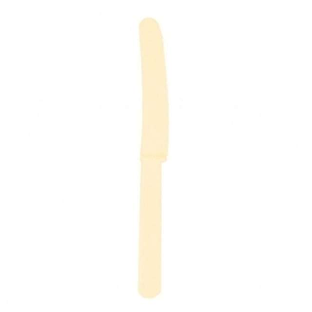 Noże plastikowe kremowe, 16 cm, 20 szt