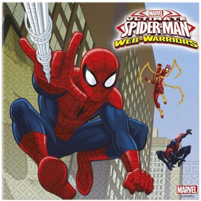 Serwetki 33 cm, "Spiderman" Web Warriors, 20 szt