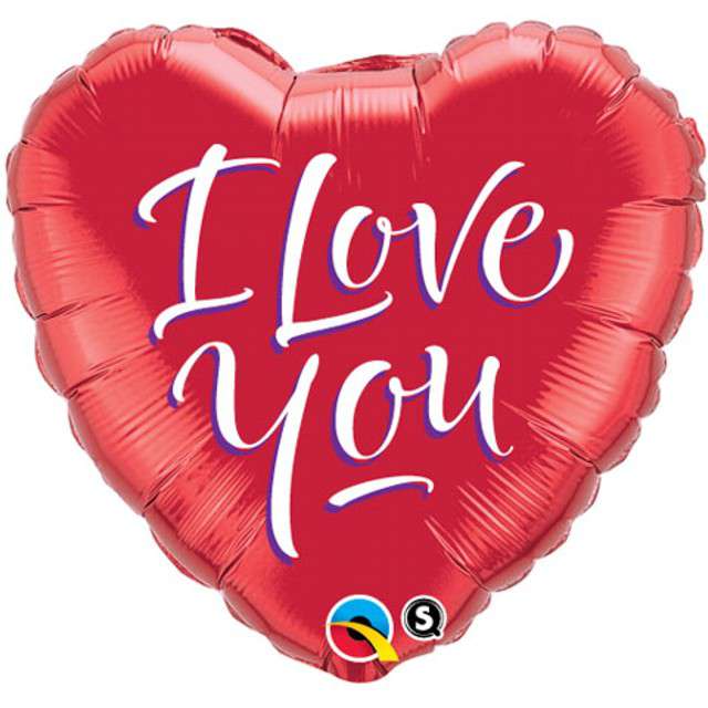 Balon foliowy "I Love You", czerwony, Qualatex, 18", HRT