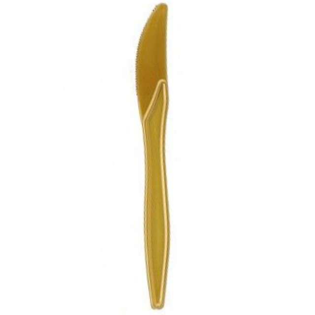 Noże plastikowe złote, 15 cm, 10 szt