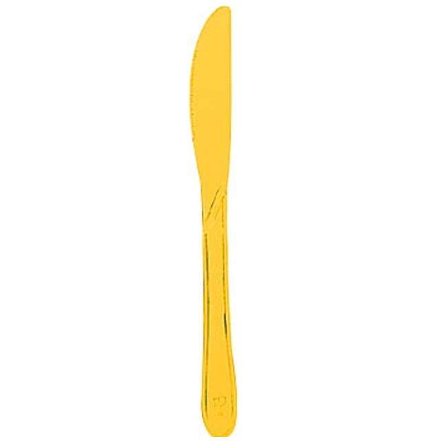 Noże plastikowe żółte transparentne, 15 cm, 10 szt