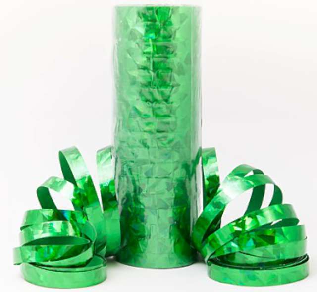Serpentyna holograficzna zielona, 17 rolek