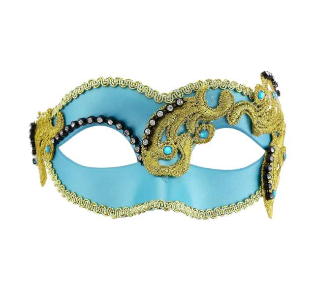 Maska karnawałowa turkusowa glamour