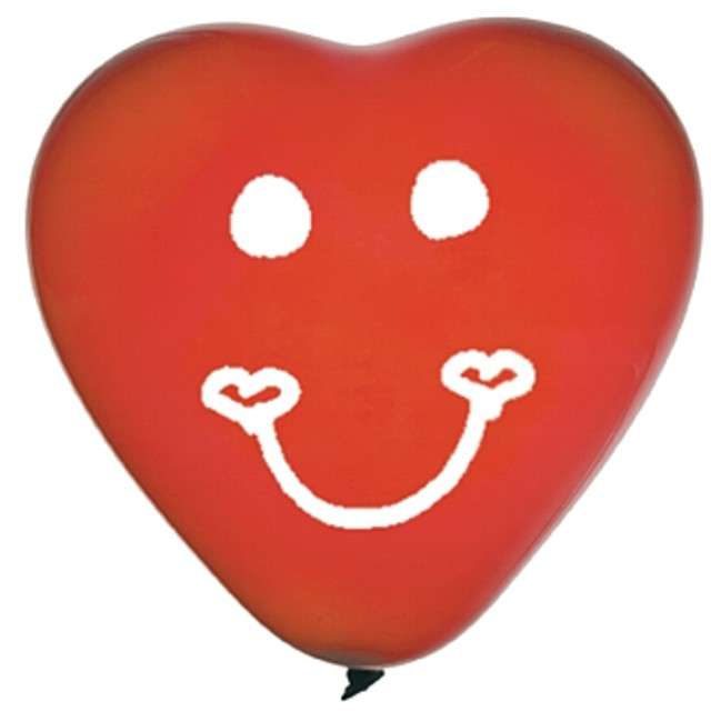 Balony "Serca z uśmiechem", czerwone, Godan, 10", HRT, 4 szt