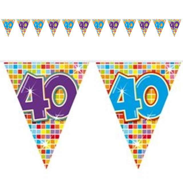 Baner flagi "40 Urodziny", mix, Folat, 300 cm