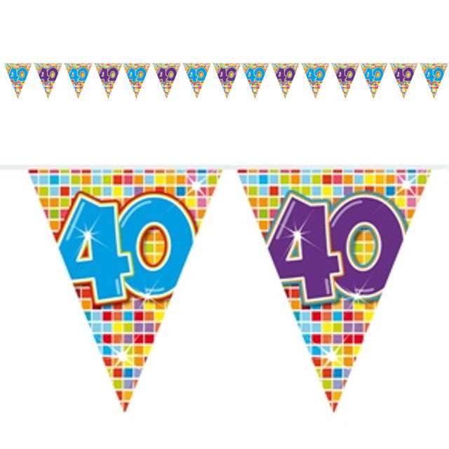 Baner flagi "40 Urodziny", mix, Folat, 600 cm