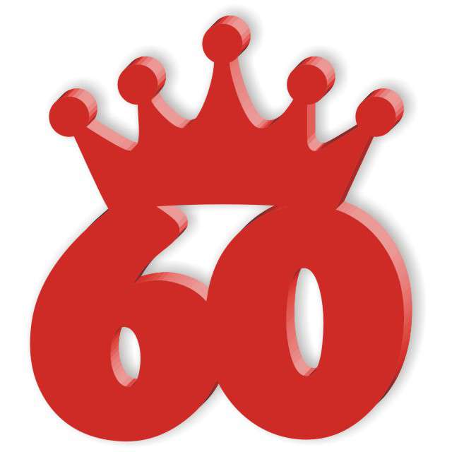 Kotylion "Urodziny 60", czerwony