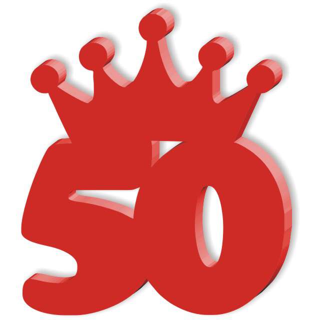 Kotylion "Urodziny 50", czerwony