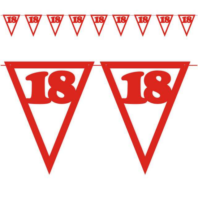 Baner flagi "Urodziny 18", czerwony, 3,6 m