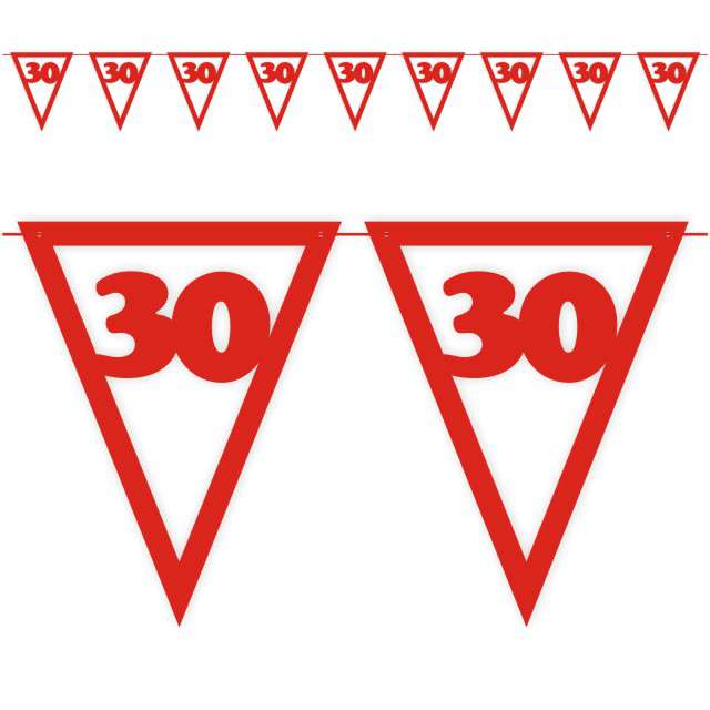 Baner flagi "Urodziny 30", czerwony, 3,6 m