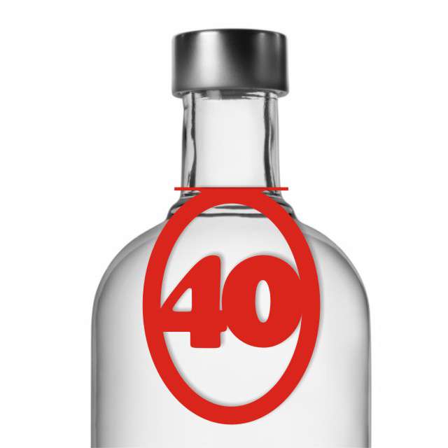Zawieszki na alkohol, "Urodziny 40", czerwone, 10 szt