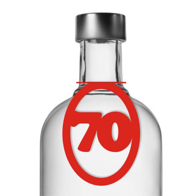 Zawieszki na alkohol, "Urodziny 70", czerwone, 10 szt