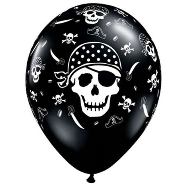 Balony 11 Piraci pastel black QUALATEX 25 szt