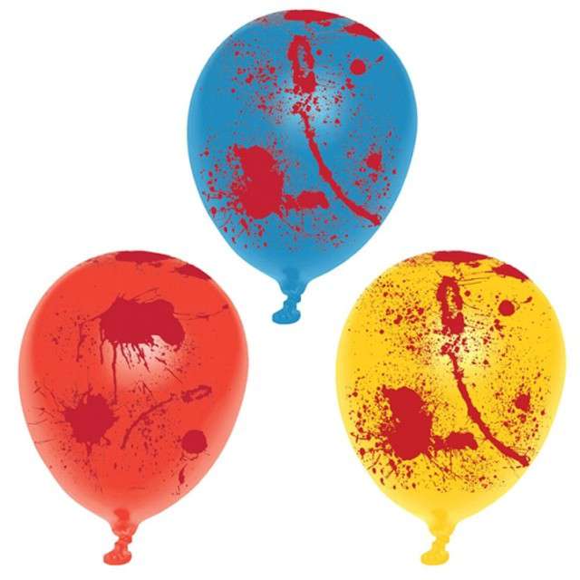 Balony "Krwawe rozbryzgi", pastel mix, AMSCAN, 10", 6 szt