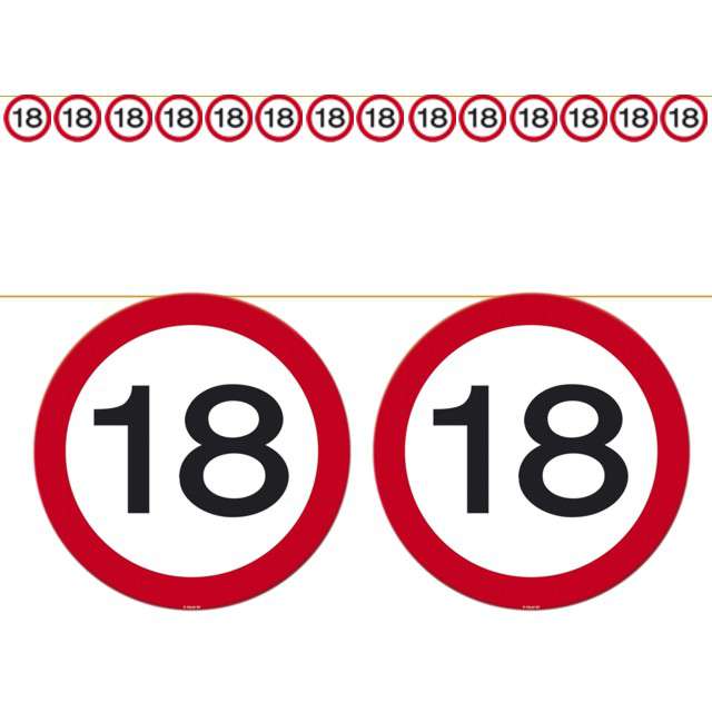 Baner "18 Urodziny - Znak", czerwony, Folat, 1200 cm