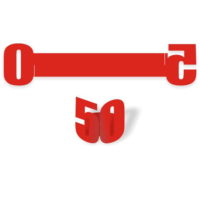 Ringi papierowe do serwetek "50 urodziny", czerwone, 6 szt