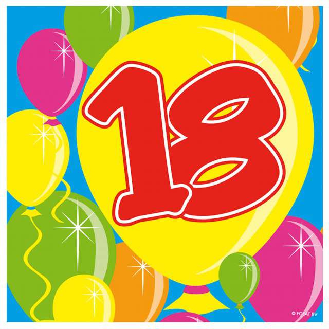 Serwetki "18 Balloons", 25 cm, Folat, 20 szt