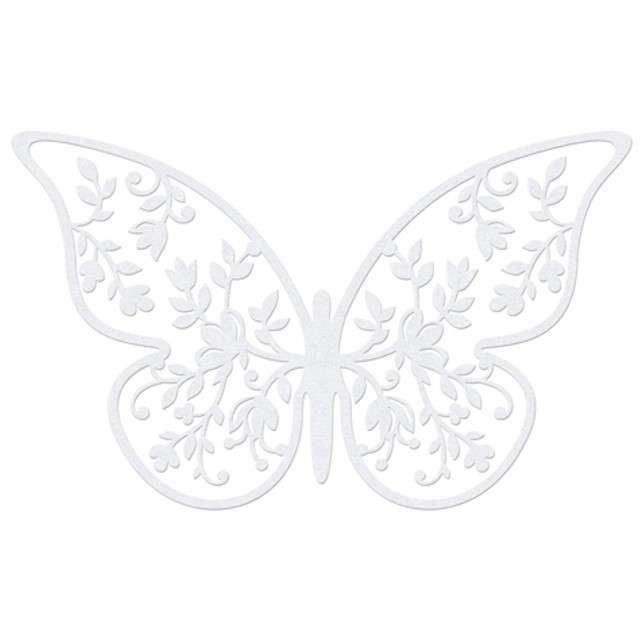 Dekoracje papierowe "Motyl", biały, PartyDeco, 6,5x4 cm, 10 szt