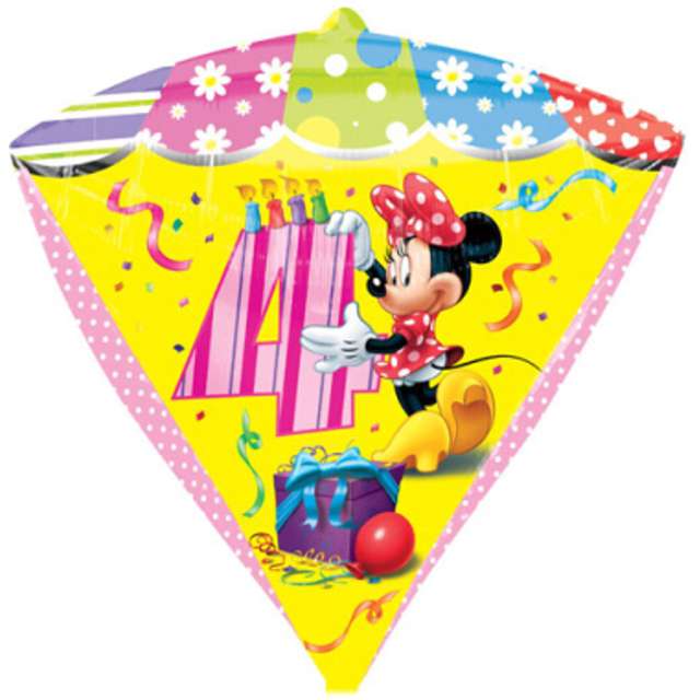 Balon foliowy "Minnie Mouse 4 urodziny", AMSCAN, 17" DMZ