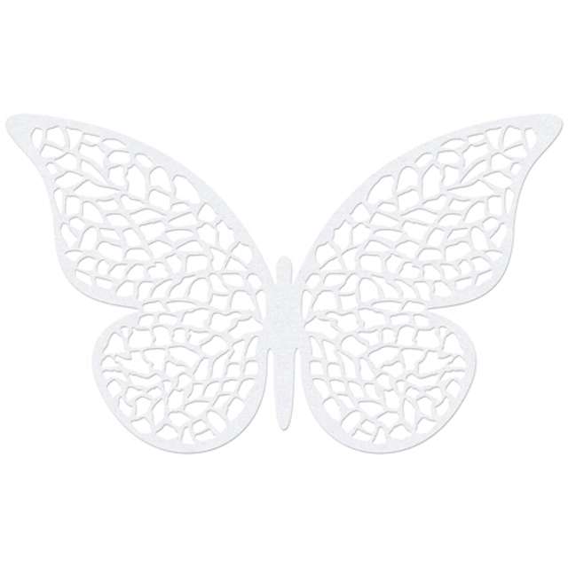 Dekoracje papierowe "Motyl", biały, PartyDeco, 6,5x4 cm, 10 szt