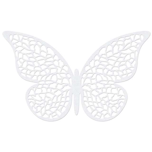 Dekoracje papierowe "Motyl", biały, Partydeco, 8x5 cm, 10 szt