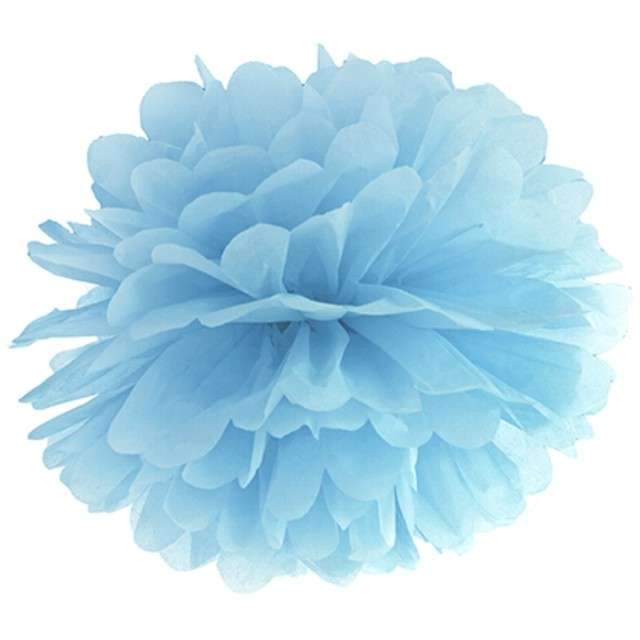 Pompon bibułowy "Classic", niebieski mglisty jasny, PartyDeco, 35 cm