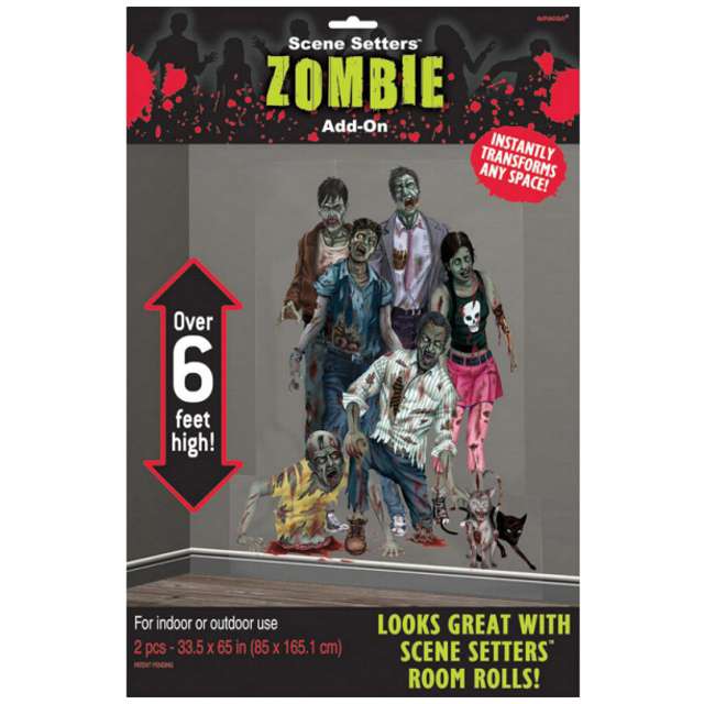 Dekoracja foliowa "Zombie Family", 127 x 207 cm
