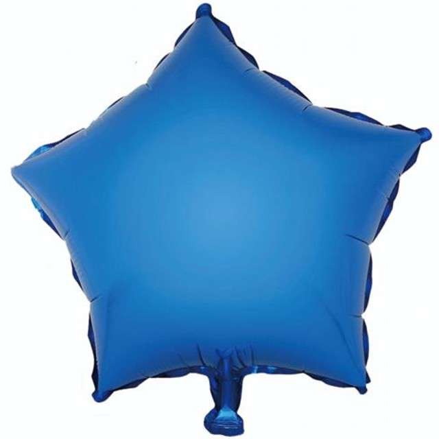 Balon foliowy "Gwiazda", niebieska, GODAN, 18" STR