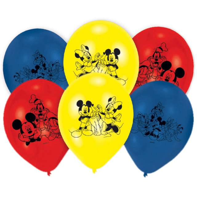 Balony "Mickey Mouse", pastel mix, AMSCAN, 9", 6 szt