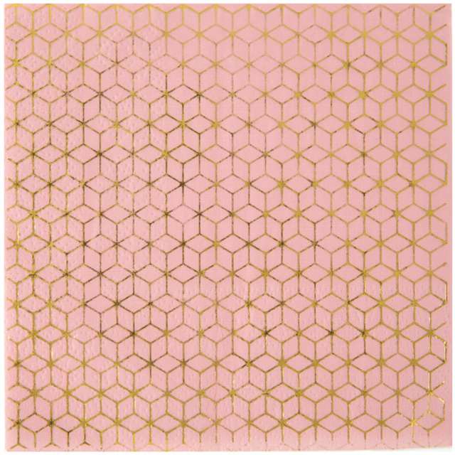 Serwetki "Cement Tile, różowo - złote", 25 cm, SANTEX, 20 szt