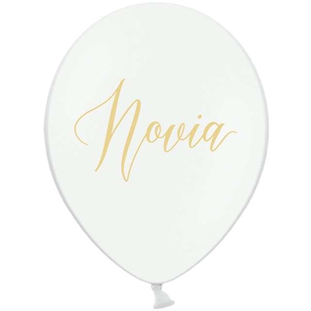 Balony "Novia - Narzeczona", białe, 12" STRONG,  50 szt