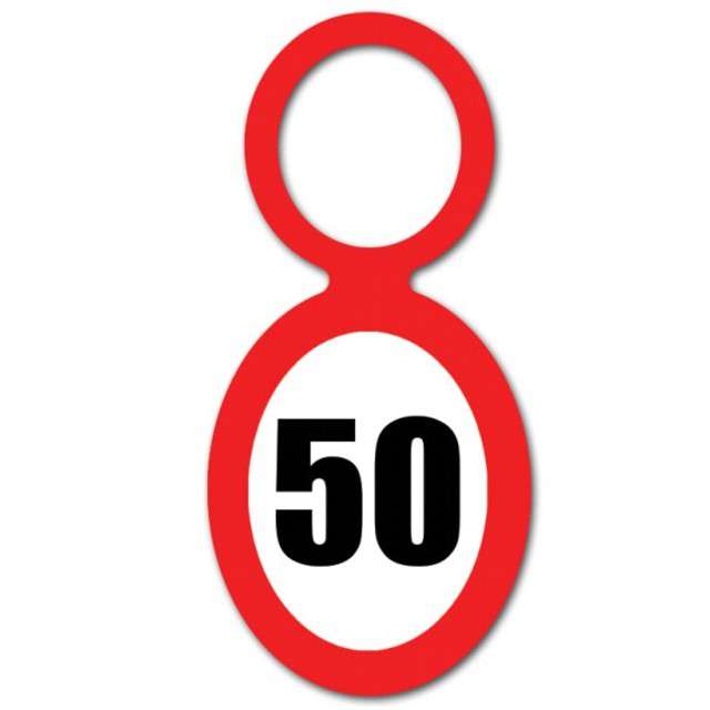 Zawieszka na butelkę, "50 Urodziny znak", 20 szt