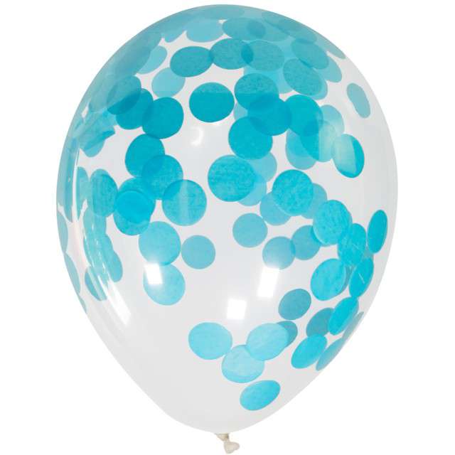 Balony z konfetti "Classic", niebieskie, FOLAT, 12", 4 szt.