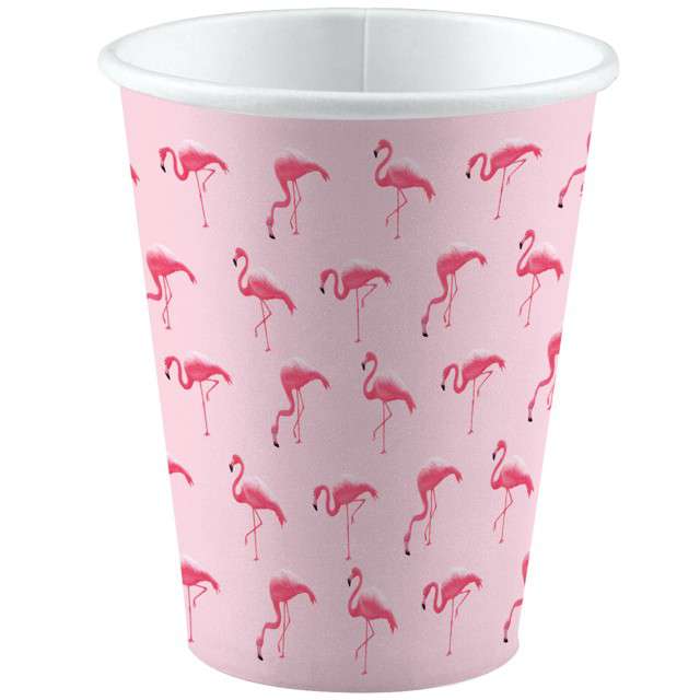 Kubeczki papierowe "Flamingo Paradise", AMSCAN, 250 ml, 8 szt
