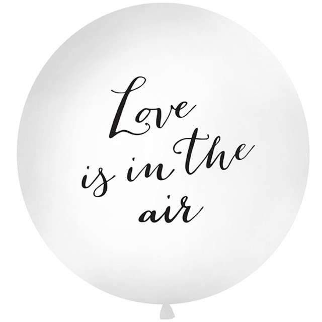 Balon "Love is in the air", biały, 1 metr, Partydeco