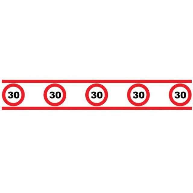 Taśma party "30 Traffic Birthday", 8 cm x 610 cm