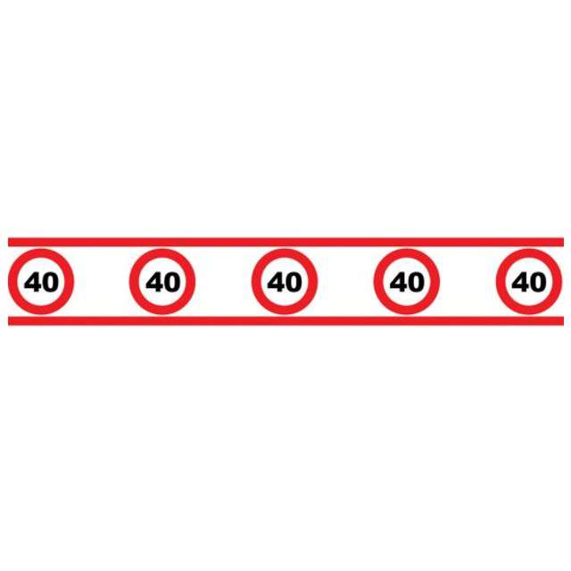 Taśma party "40 Traffic Birthday", 8 cm x 610 cm