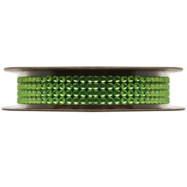 Tasiemka z kryształkami, SANTEX, zielona, 15mm/1m