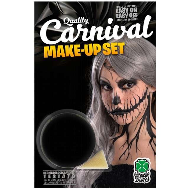 Make-up party "Farba do makijażu z gąbeczką", czarna, Carnival Toys, 10 g