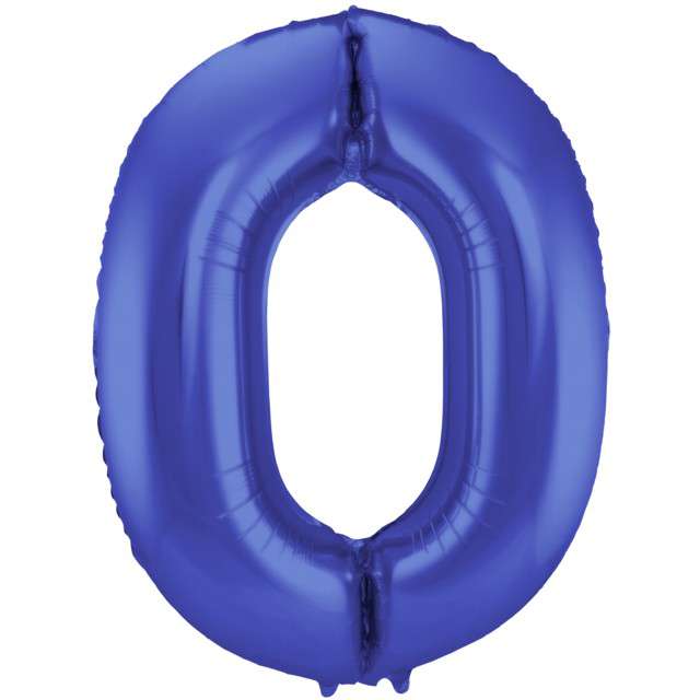 Balon foliowy cyfra 0, 34", FOLAT, niebieski mat