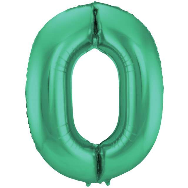 Balon foliowy cyfra 0, 34", FOLAT, zielony mat