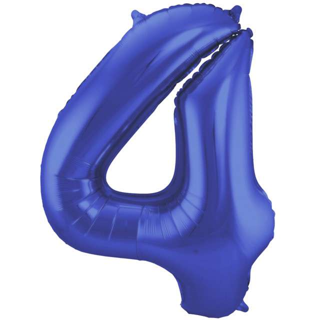 Balon foliowy cyfra 4, 34", FOLAT, niebieski mat