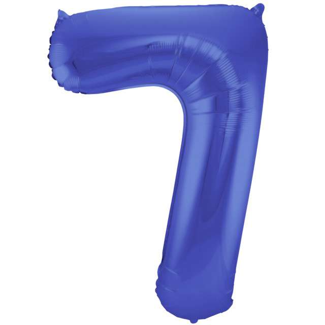 Balon foliowy cyfra 7, 34", FOLAT, niebieski mat