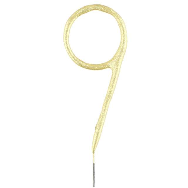 Zimne ognie "Cyfra 9", złota, WonderCandle, 18 cm
