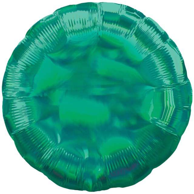 Balon foliowy "Holographic Circle", zielony, AMSCAN, 17" CIR