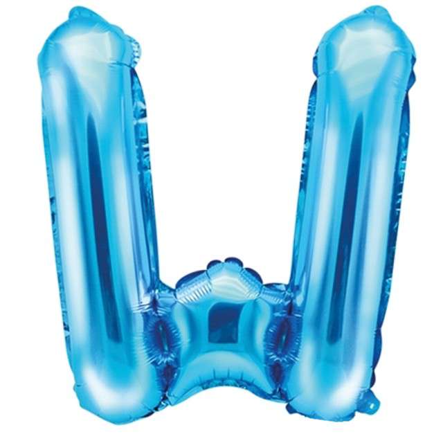 Balon foliowy litera W, 14", PartyDeco, niebieski