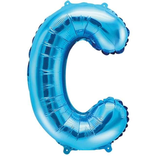 Balon foliowy litera C, 14", PartyDeco, niebieski